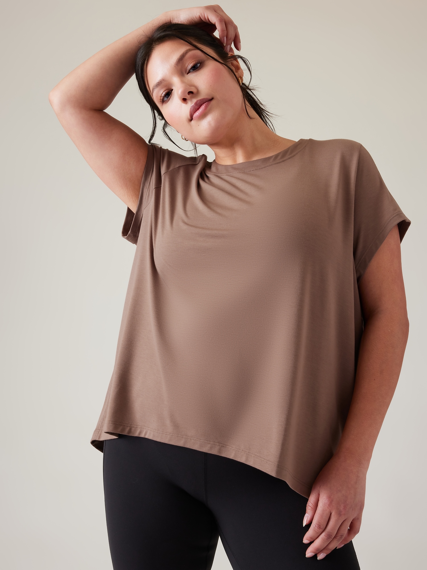 Athleta With Ease Tee beige. 1