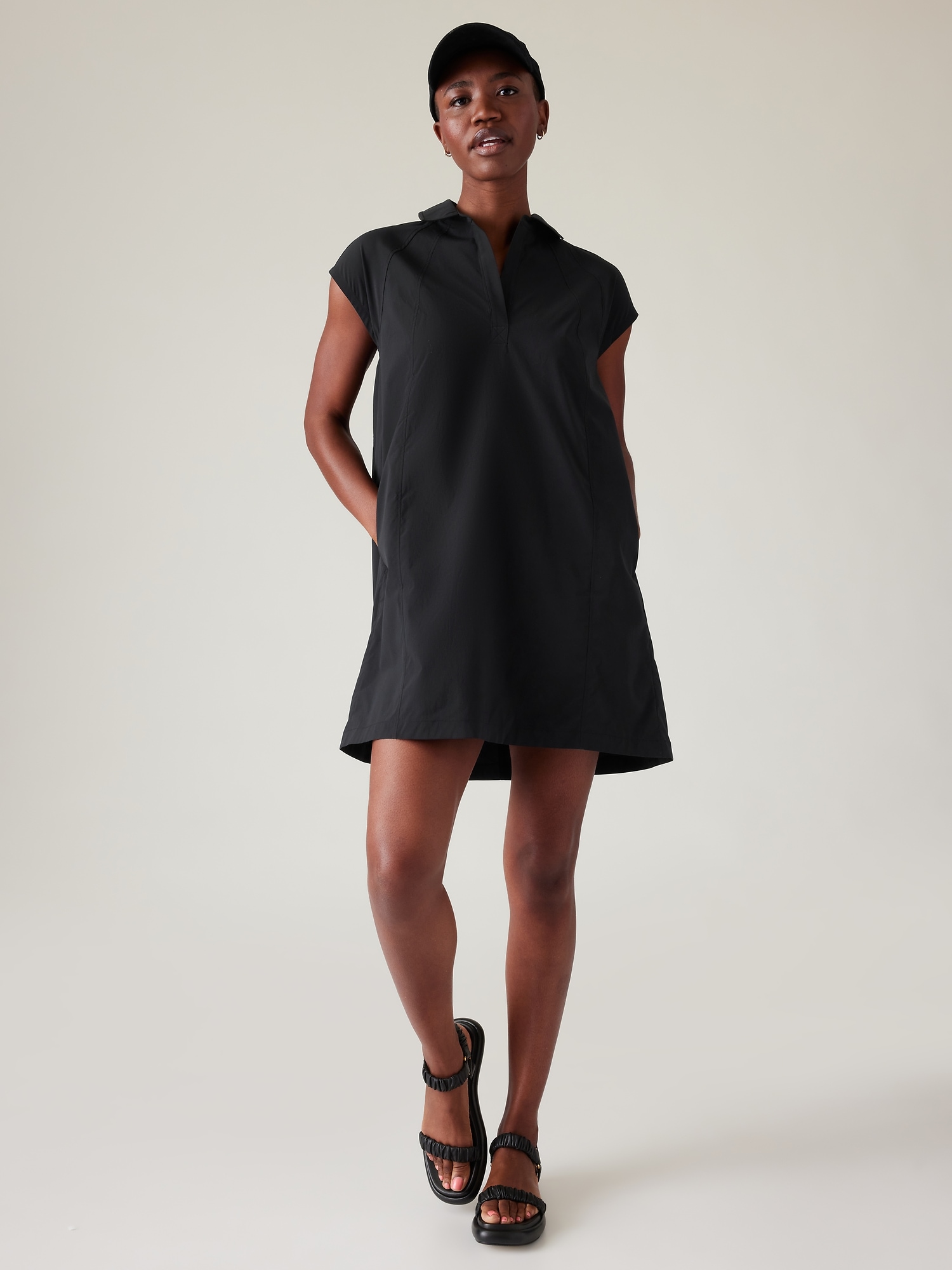 Athleta Performance Poplin Dress black. 1