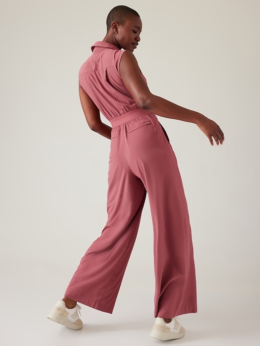 2 of 8 showing, with the color Berry Rose of product Brooklyn Heights Wide Leg Jumpsuit