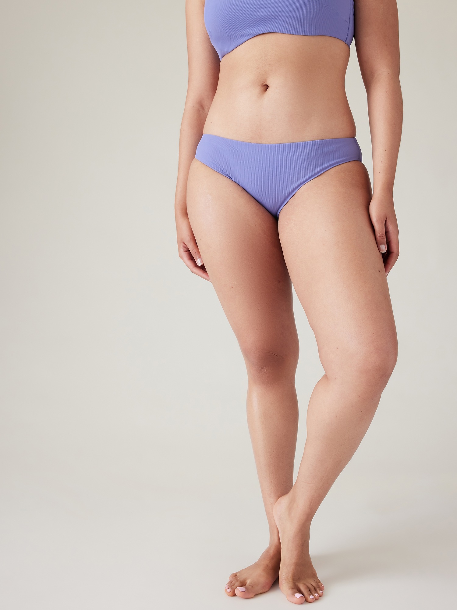 Athleta Clean Medium Rib Swim Bottom blue. 1