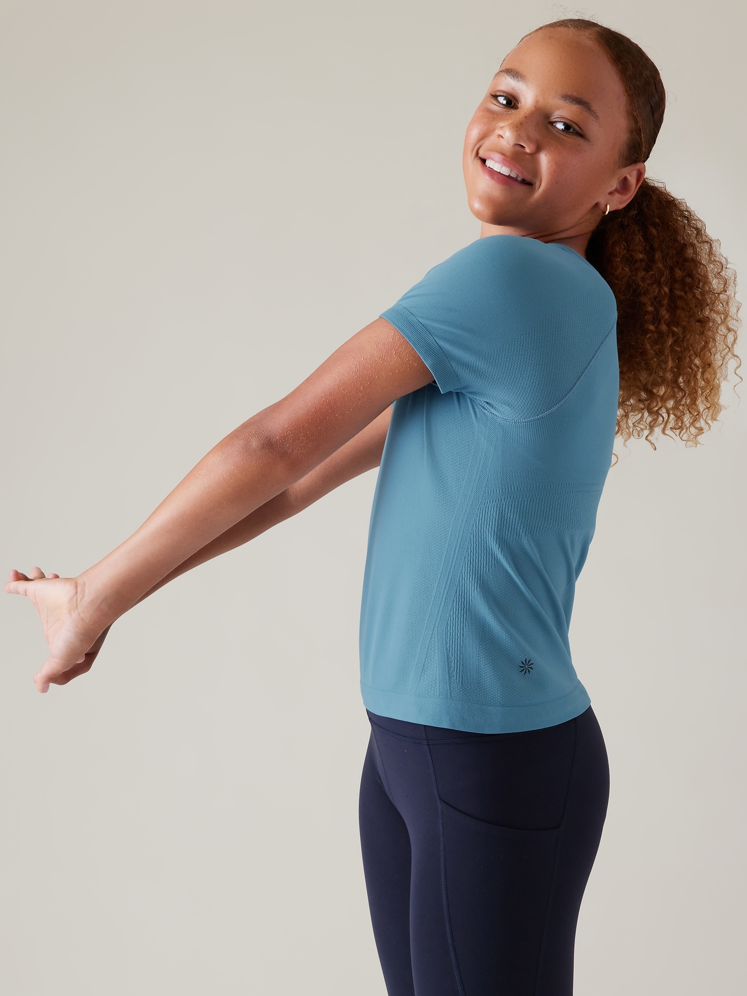 Athleta Girl Power Up Seamless Sport Length Tee | Athleta