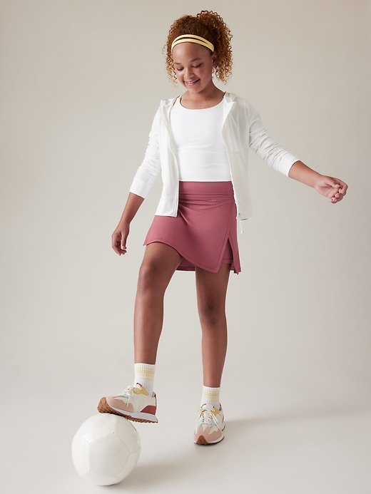 2 of 8 showing, with the color Berry Rose of product Athleta Girl Goal Getter Skort