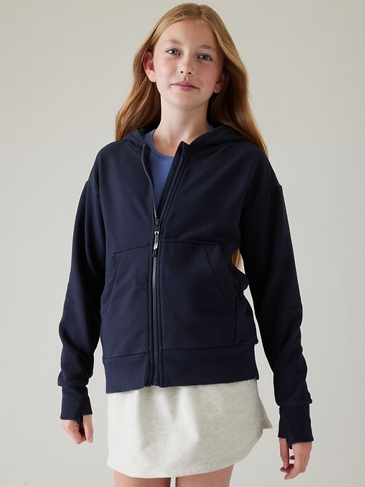 1 of 8 showing, with the color Navy of product Athleta Girl RetroActive Full Zip
