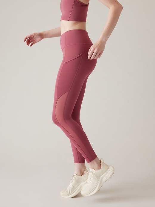 1 of 8 showing, with the color Berry Rose of product Ultimate Stash High Rise Mesh 7/8 Legging