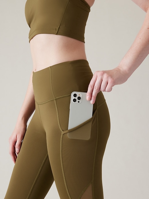 2 of 8 showing, with the color Acacia Olive of product Ultimate Stash High Rise Mesh 7/8 Legging