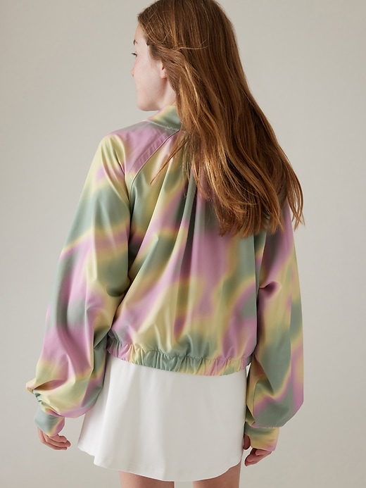 2 of 8 showing, with the color Lily Pond Yellow of product Athleta Girl Good Days Bomber