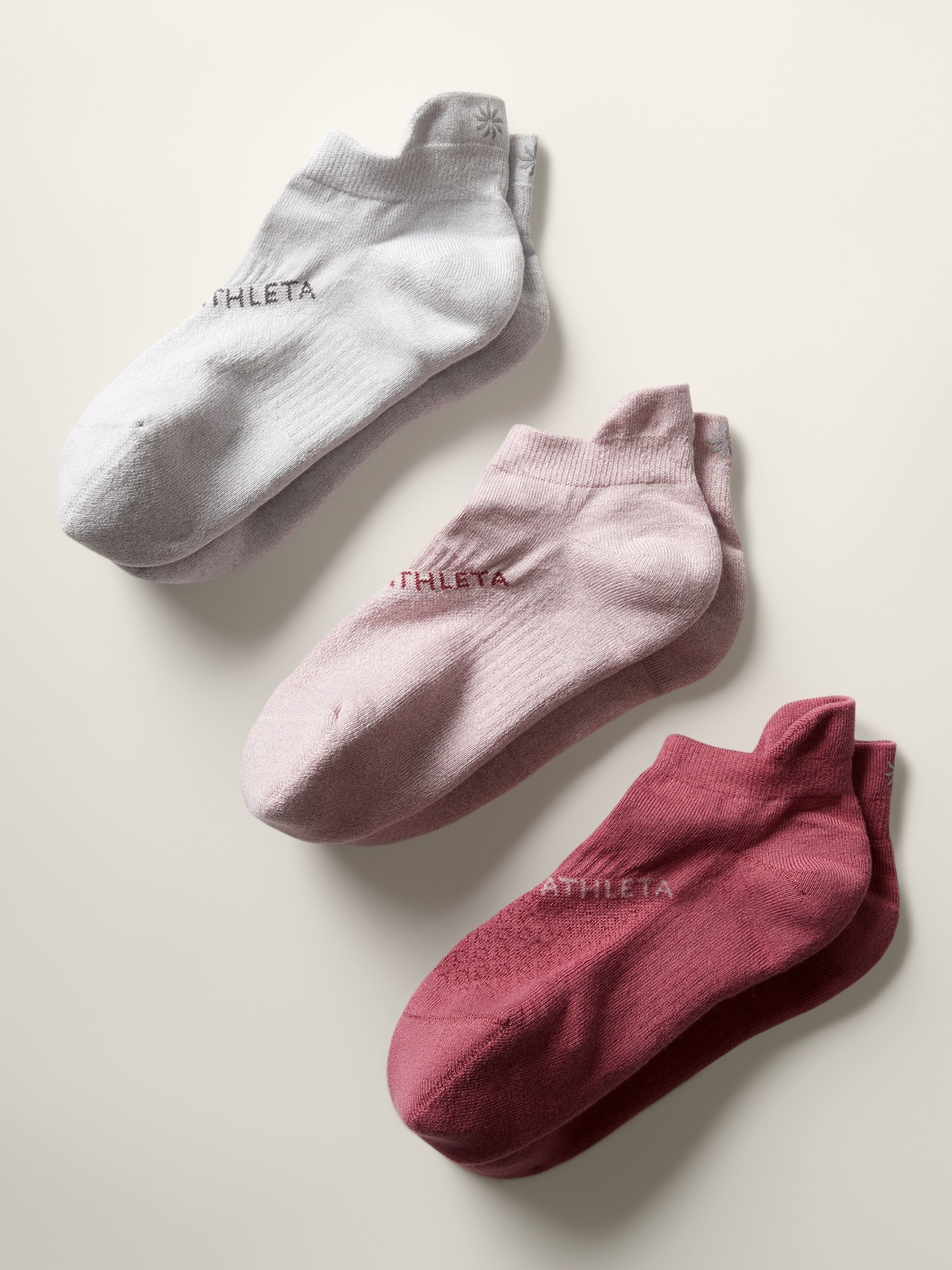 Athleta Everyday Ankle Sock 3-pack In Smoked Mauve