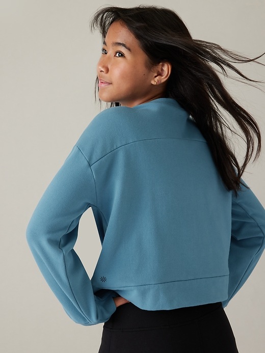 Image number 3 showing, Athleta Girl Retroplush Twist Sweatshirt