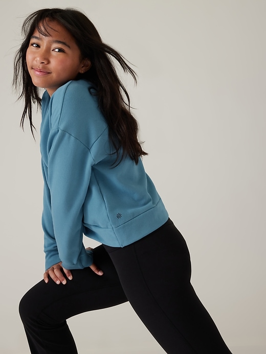 Image number 4 showing, Athleta Girl Retroplush Twist Sweatshirt