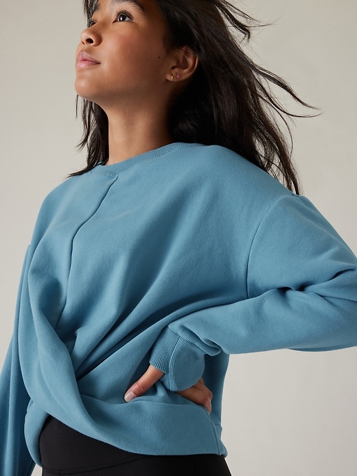 Image number 2 showing, Athleta Girl Retroplush Twist Sweatshirt