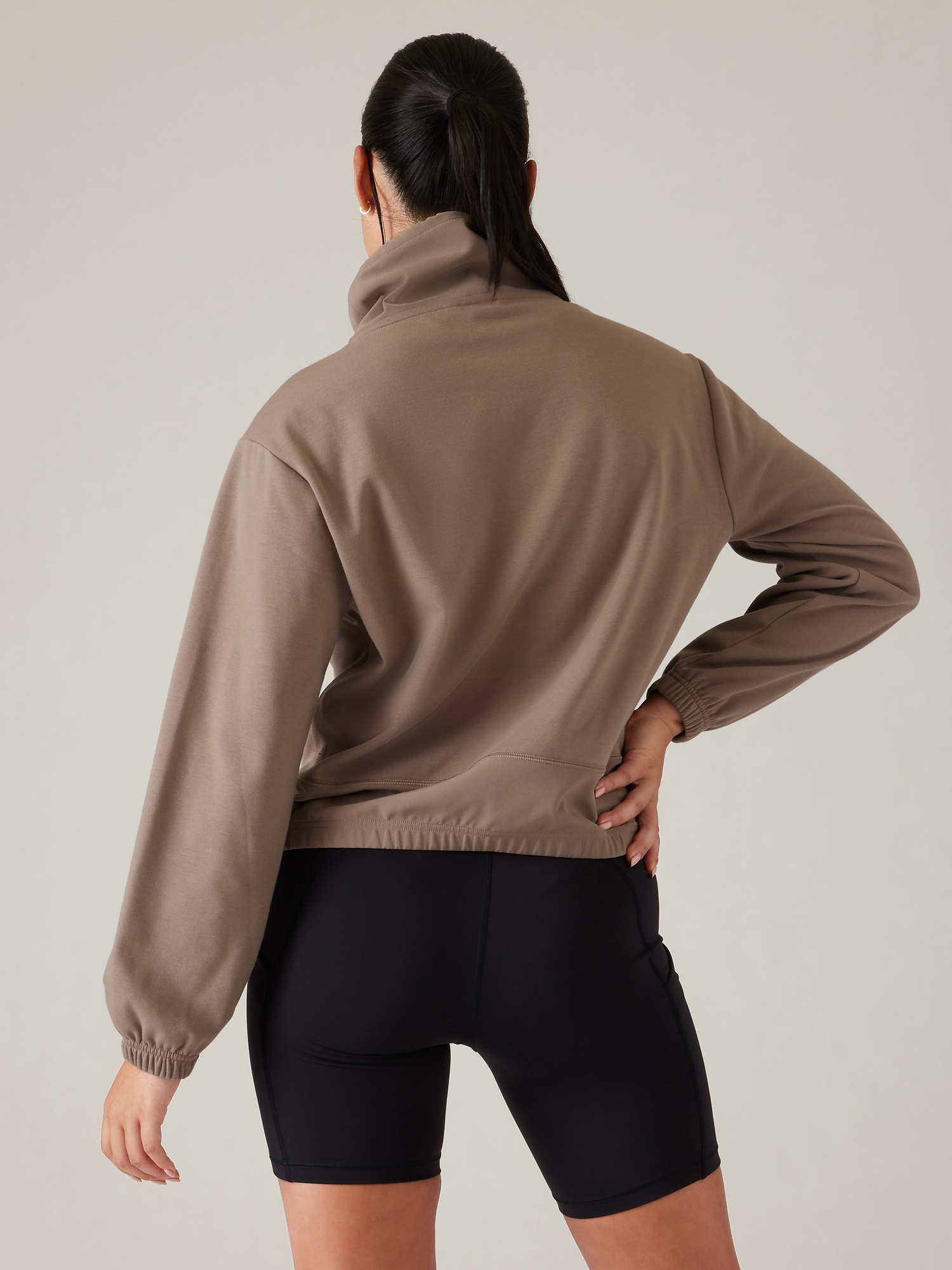 Sweat Highly à col zippé en double piqué Marron clair | Triumph Heritage