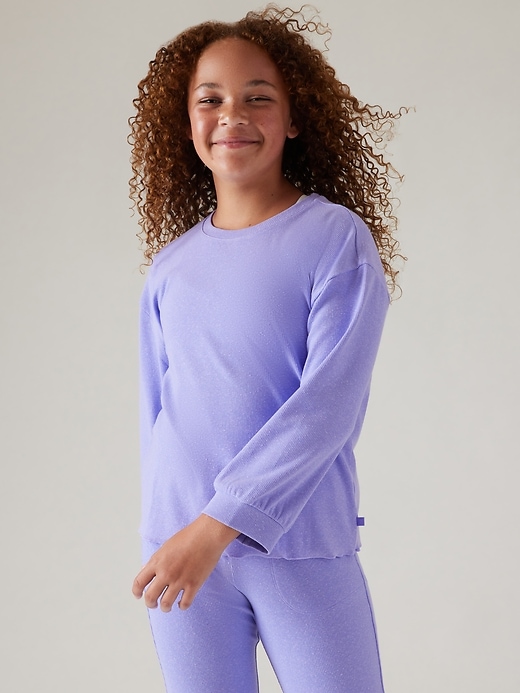 1 of 8 showing, with the color Madeira Purple of product Athleta Girl Change Maker Sweatshirt