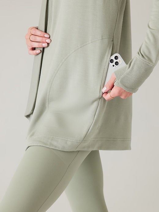 Cardigan Aperto Athleta Pranayama Restauro Wrap, Grigio Chiaro Erica, Taglia L Donna, Nuovo Con Etichette