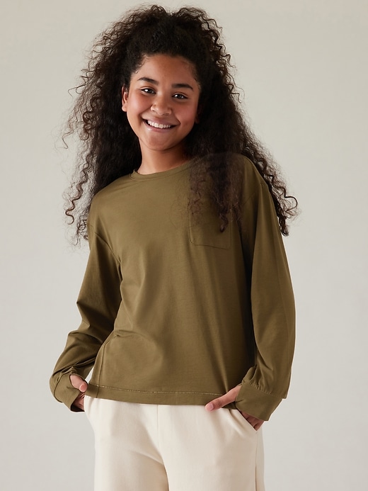 1 of 8 showing, with the color Acacia Olive of product Athleta Girl Perfect Top