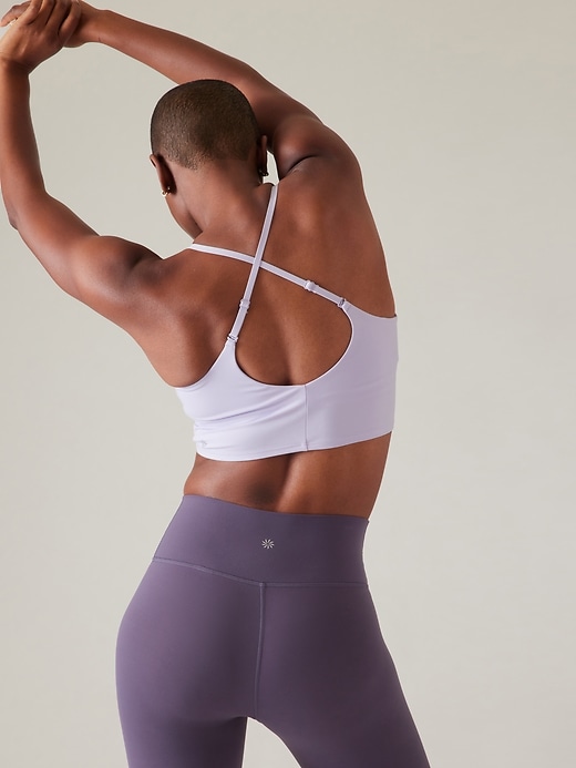 2 of 8 showing, with the color Oxalis Violet of product Elation V-Neck Longline Sports Bra A-C