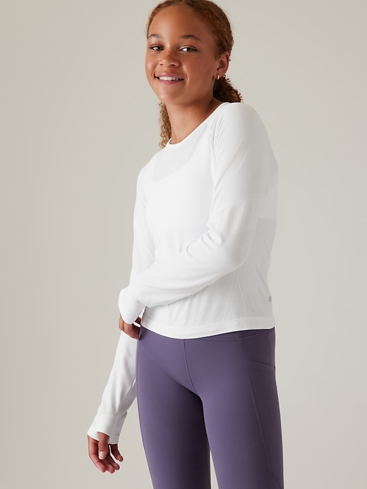Image number 1 showing, Athleta Girl Power Up Sport Length Seamless Top