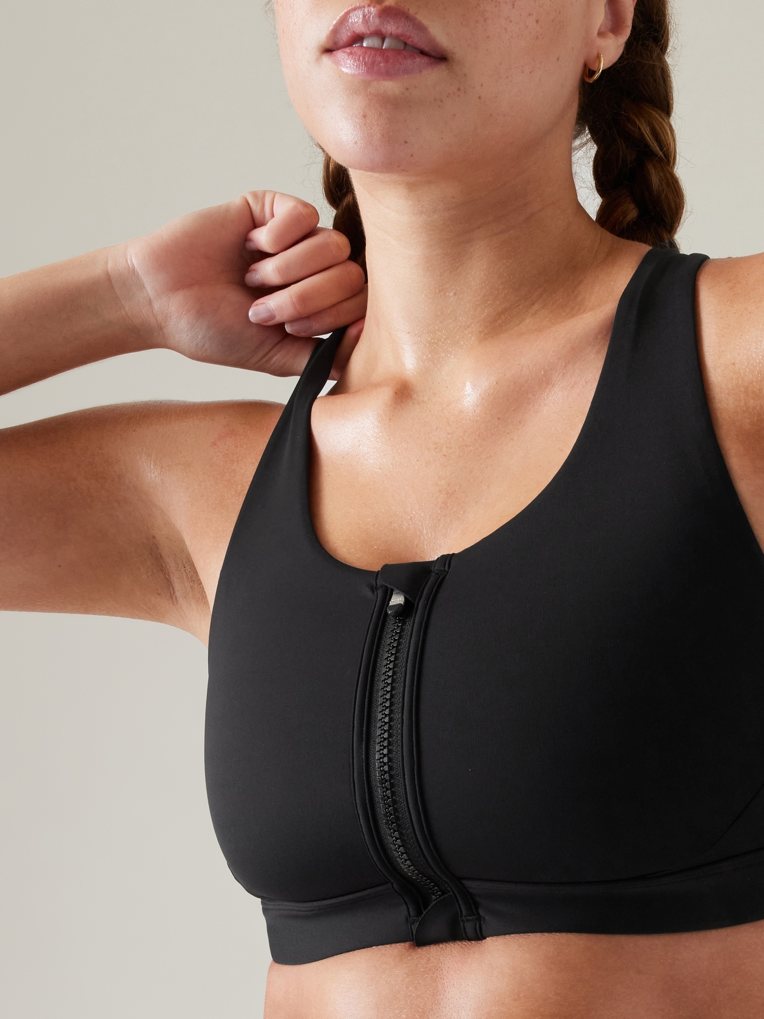  Women's Control Zip Sports Bra Plus Size Sports