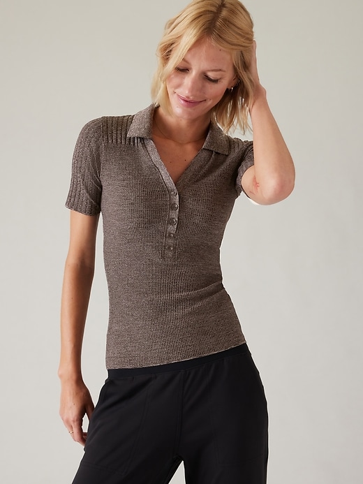 Image number 1 showing, Luxe Seamless Polo Tee