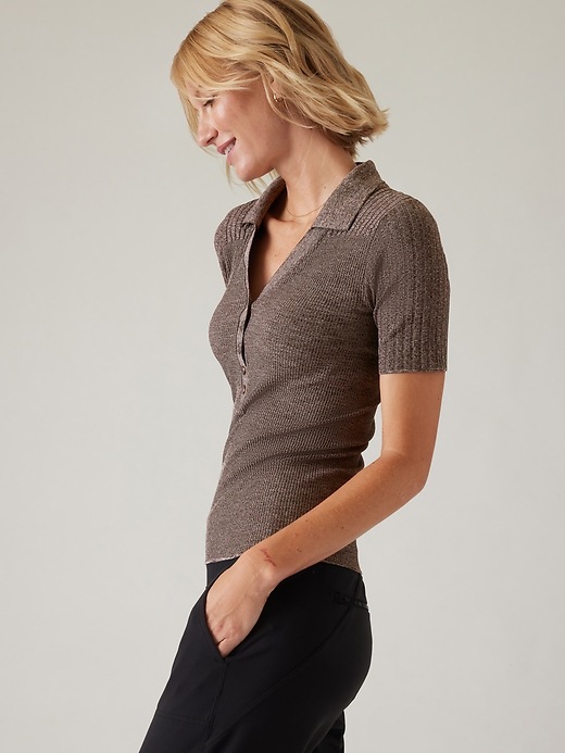 Image number 3 showing, Luxe Seamless Polo Tee