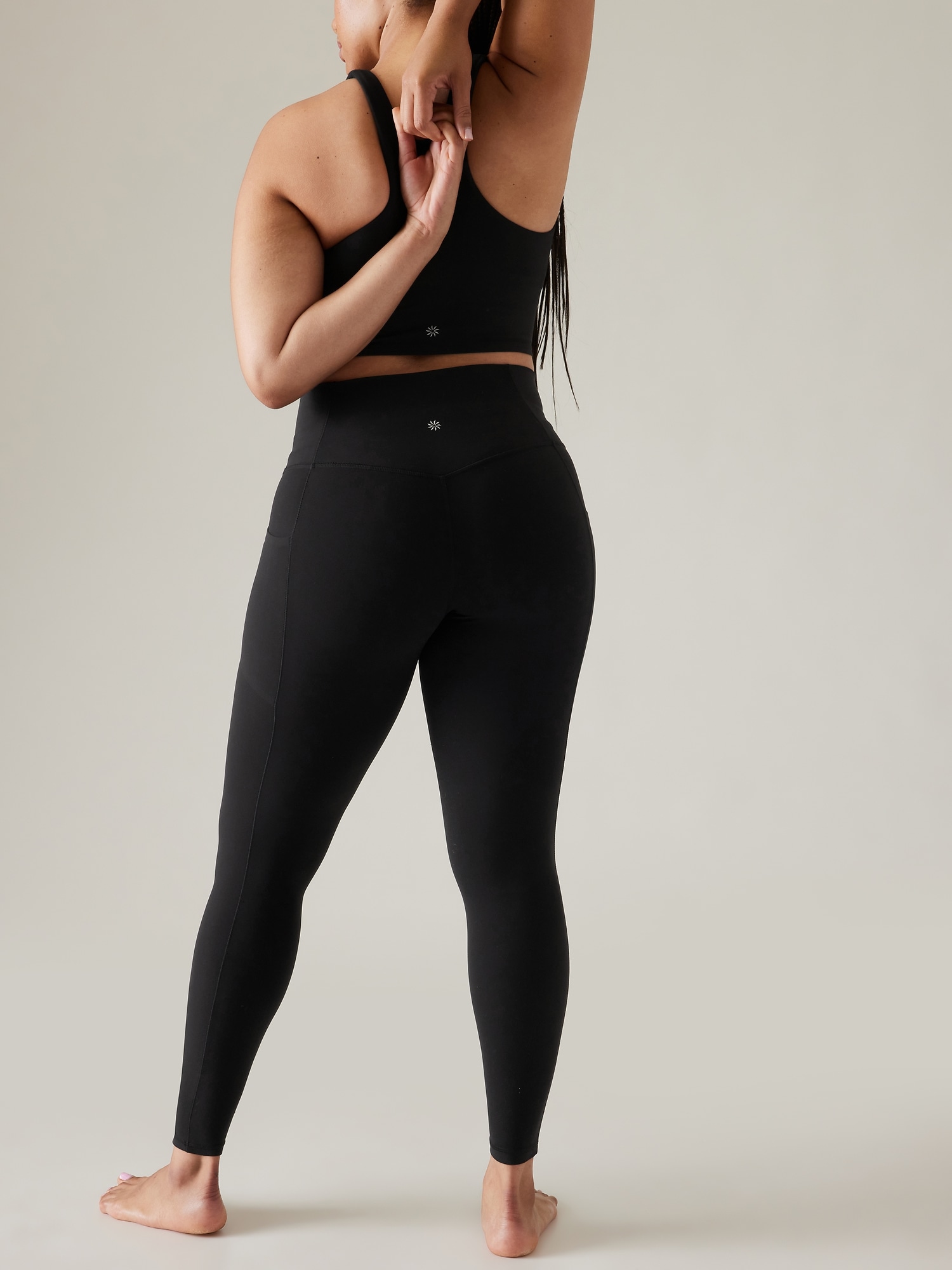 Tall Fit Pocket-detail Sports Leggings - Black - Ladies