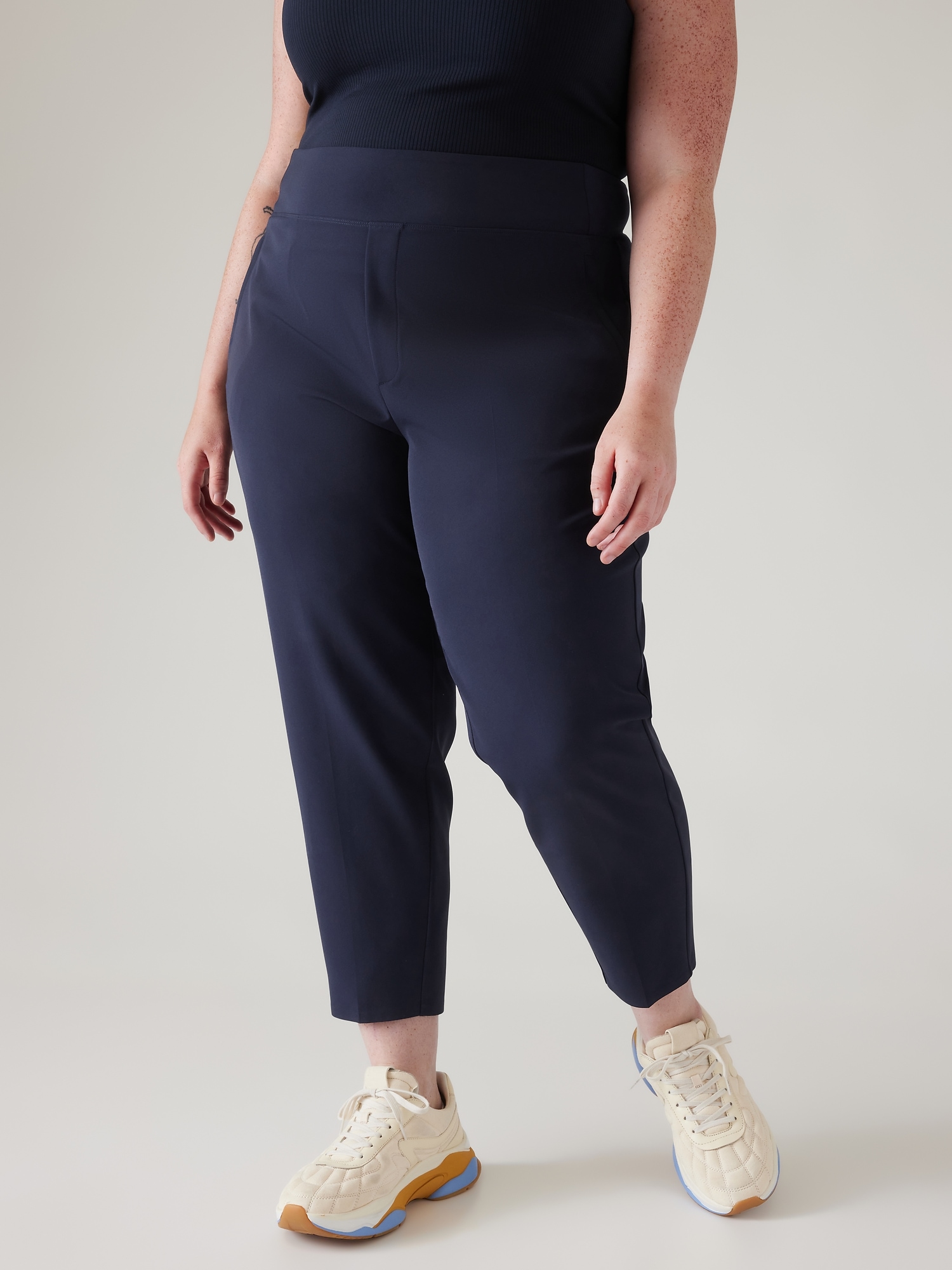 NWT Athleta Cosmic Pant XXS Navy #531089 Pull On Wide Waist Travel Relaxed  Fit n