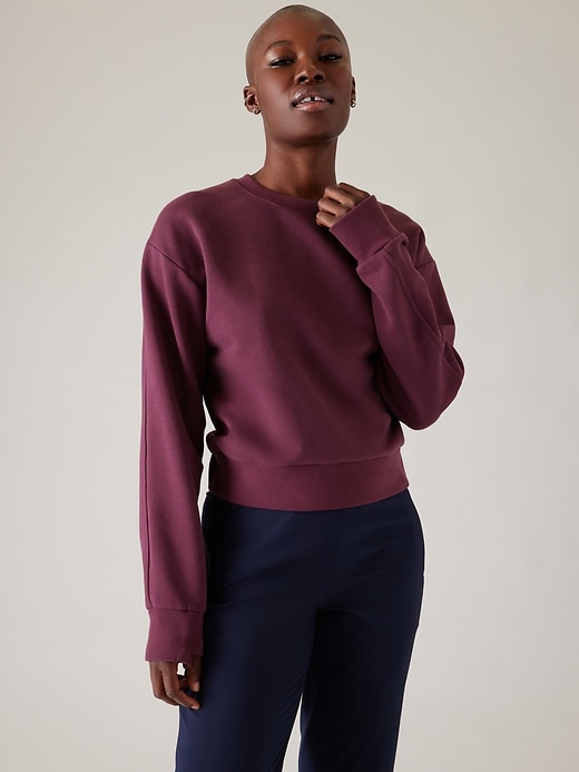 1 of 8 showing, with the color Aubergine of product Retroplush Revive Crewneck Sweatshirt