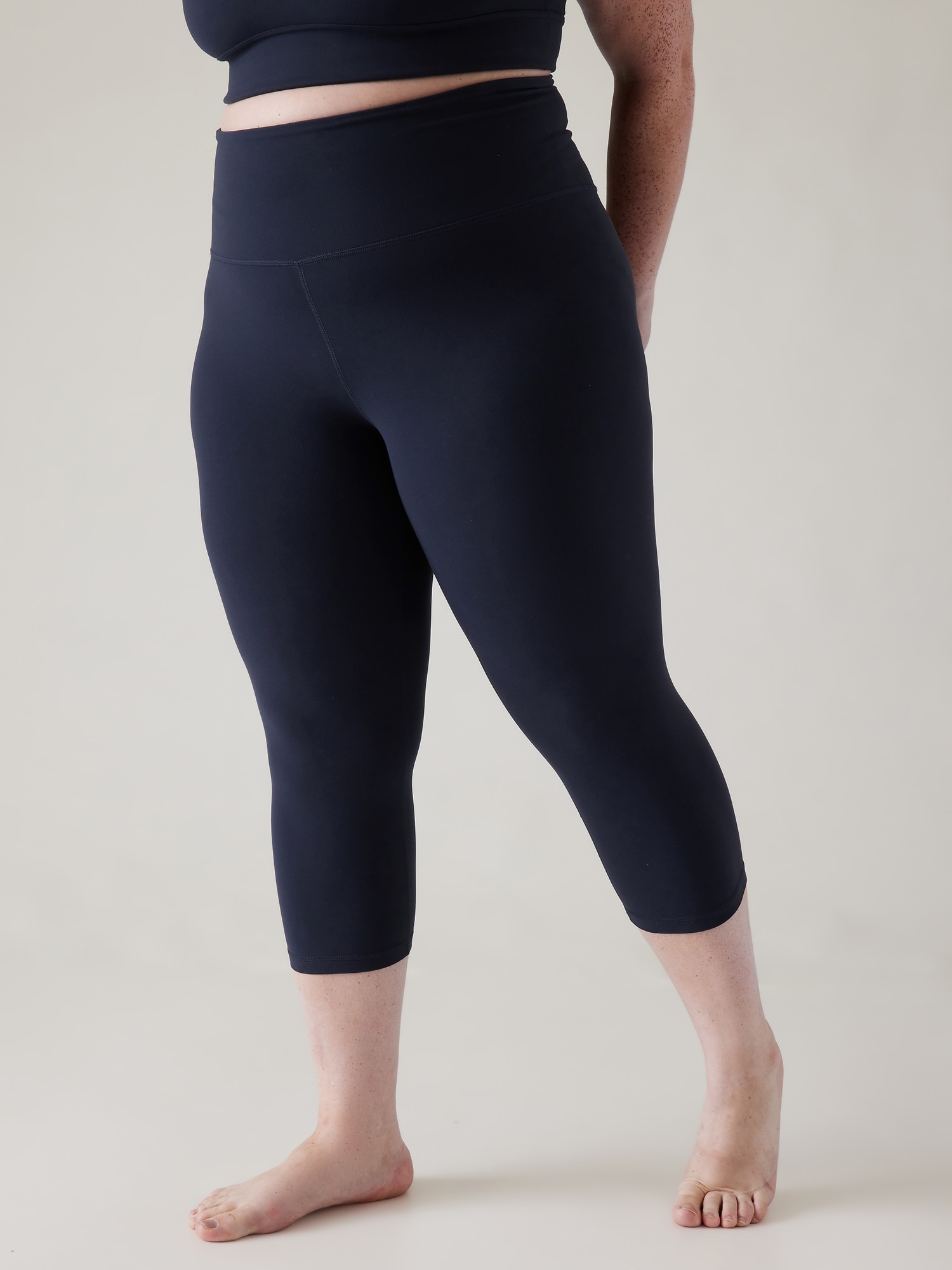 High Waisted Yoga LeggingsCapri & Full Length Pants (25 Inseam, Peak Blue,  XXL) 