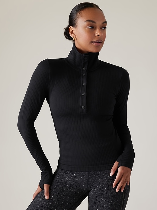 1 of 8 showing, with the color Phantom Black of product Flurry Seamless Henley