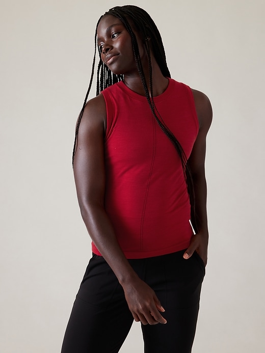 1 of 8 showing, with the color Clover Berry of product Ascent Seamless Tank