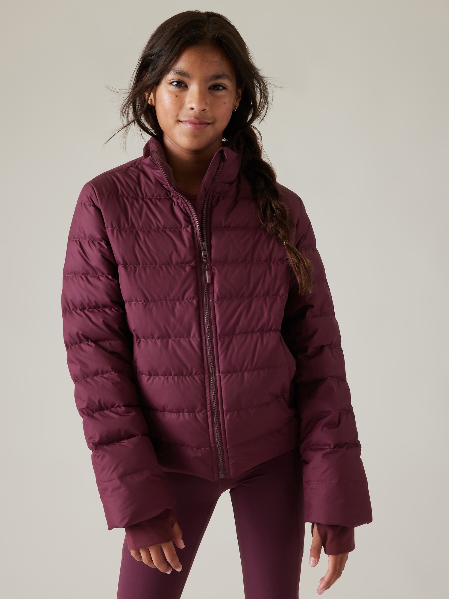 Kids Ultra Lightweight Down Jacket - Windproof Packable Puffer Coat, Pink