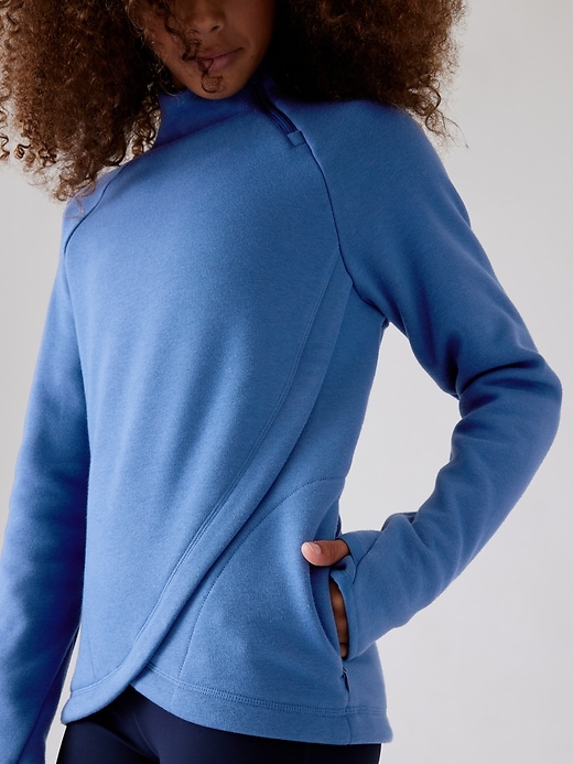 2 of 8 showing, with the color Chrome Blue of product Athleta Girl Cozy Karma Wrap