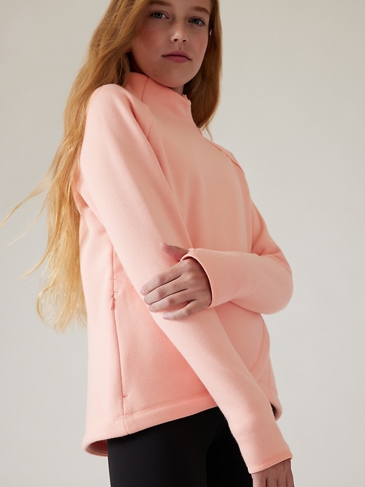 2 of 8 showing, with the color Poppy Pink of product Athleta Girl Cozy Karma Wrap