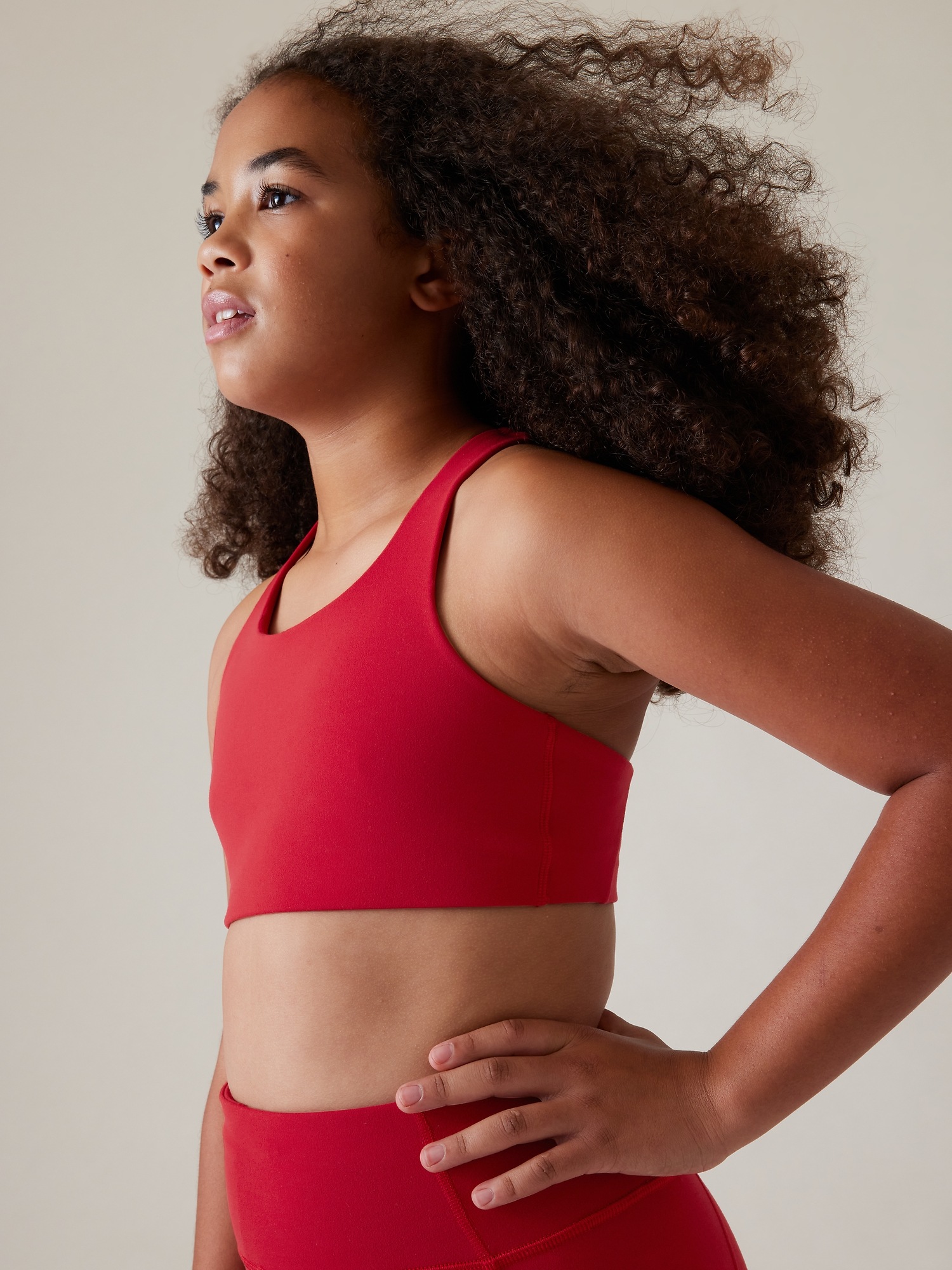 girls red sports bra