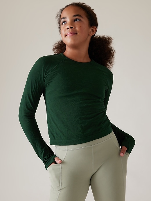 Image number 1 showing, Athleta Girl Power Up Sport Length Seamless Top