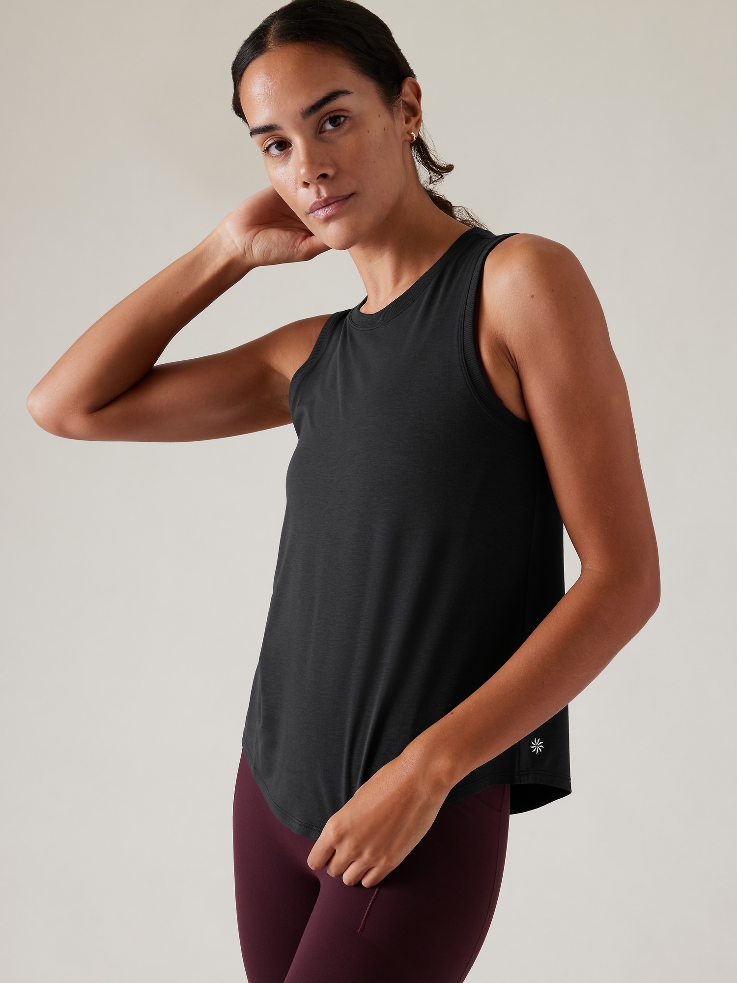 Athleta With Ease Open Back Tank In Black