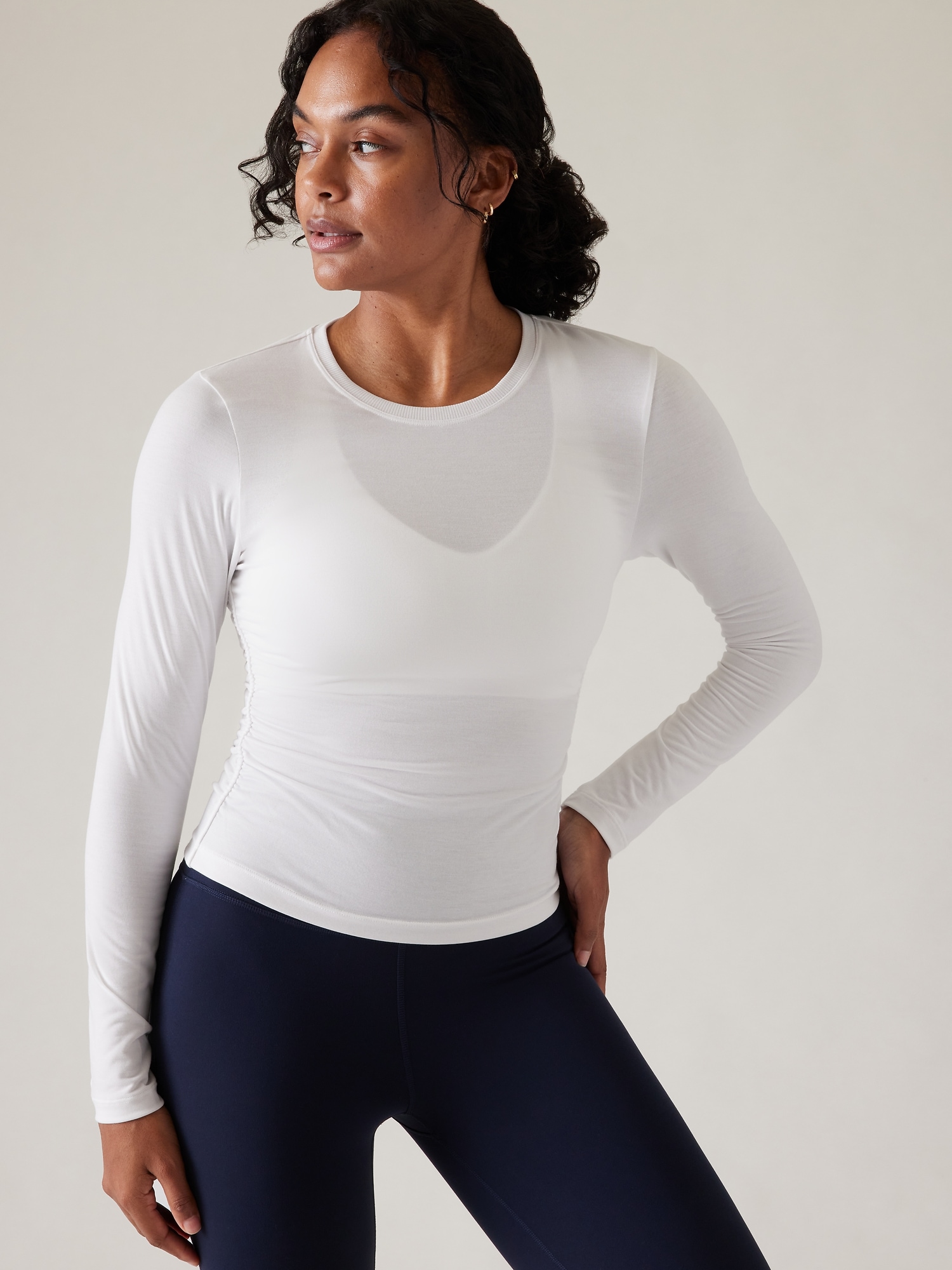 Athleta With Ease Cinch Top In Bright White