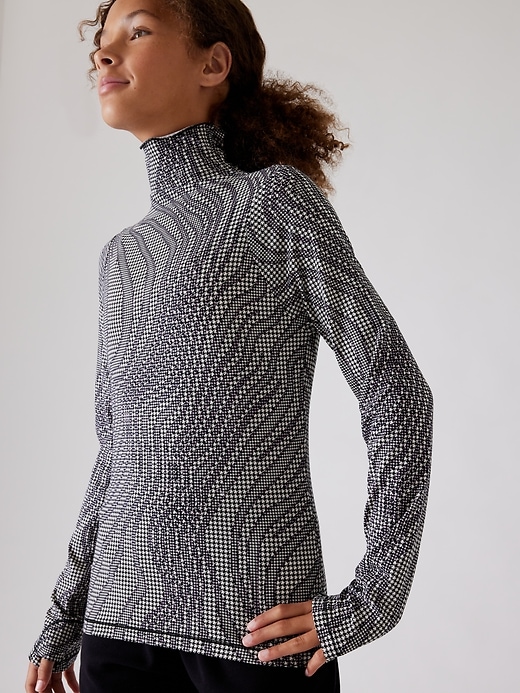 1 of 8 showing, with the color Glacial Chantilly of product Athleta Girl Perfect Turtleneck