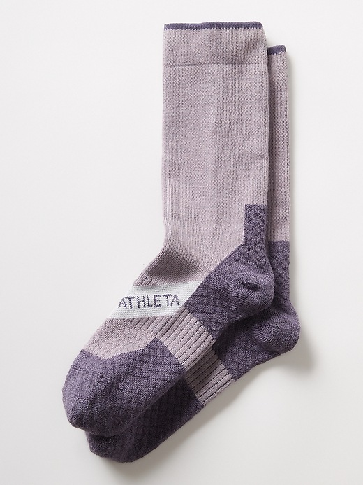 2 of 8 showing, with the color Nightfall Purple of product Athleta Performance Wool Crew Sock