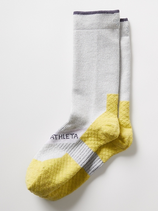 2 of 8 showing, with the color Lemon Lime Green of product Athleta Performance Wool Crew Sock