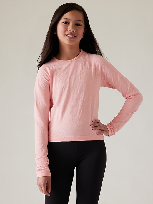 Image number 1 showing, Athleta Girl Power Up Seamless Sport Length Top