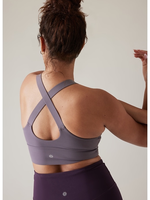 2 of 8 showing, with the color Dusk Violet of product Warrior Longline Bra D-DD+