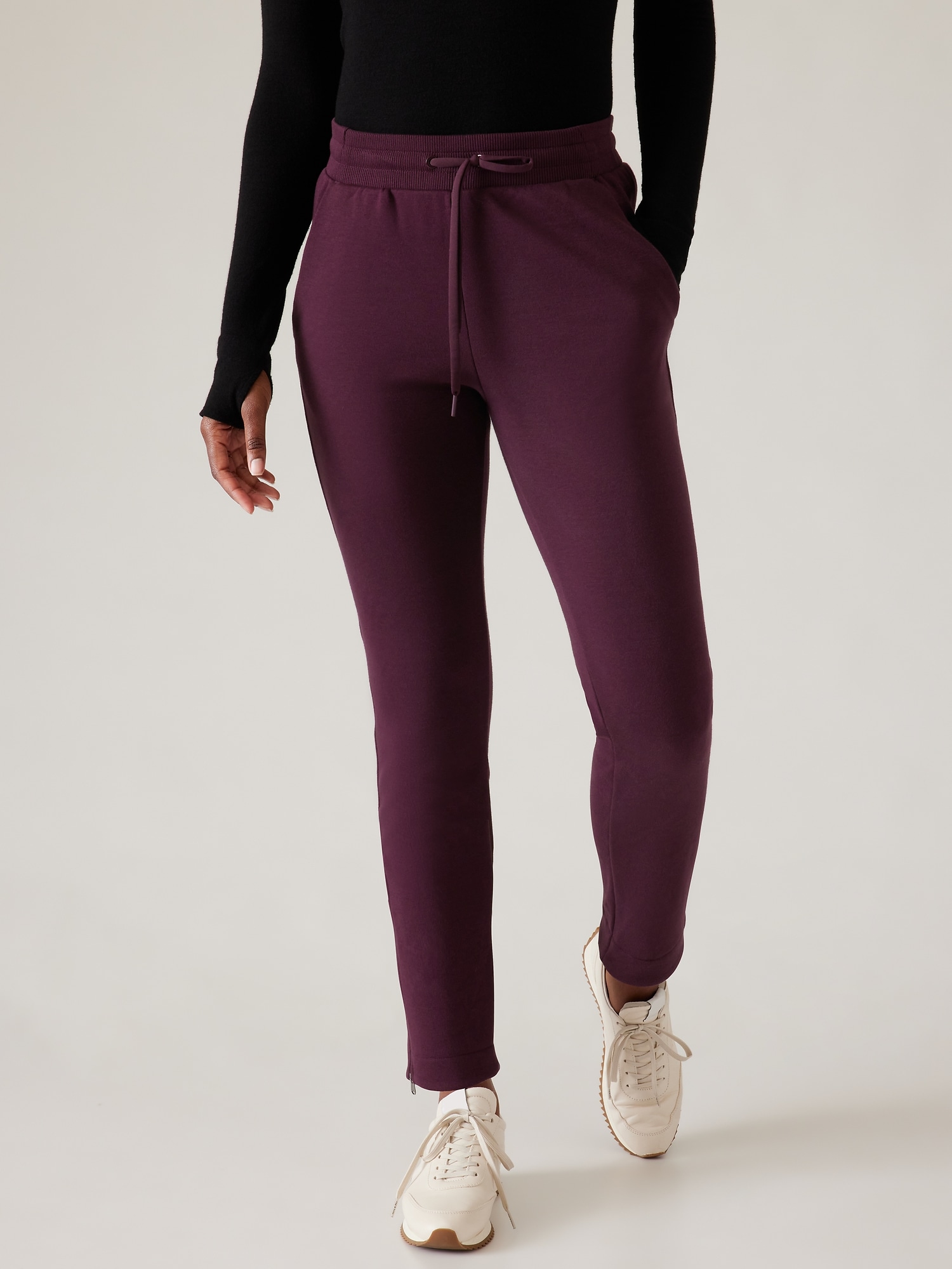 Francisca Dark Purple Plus Soft Knit Joggers, 2X-4X