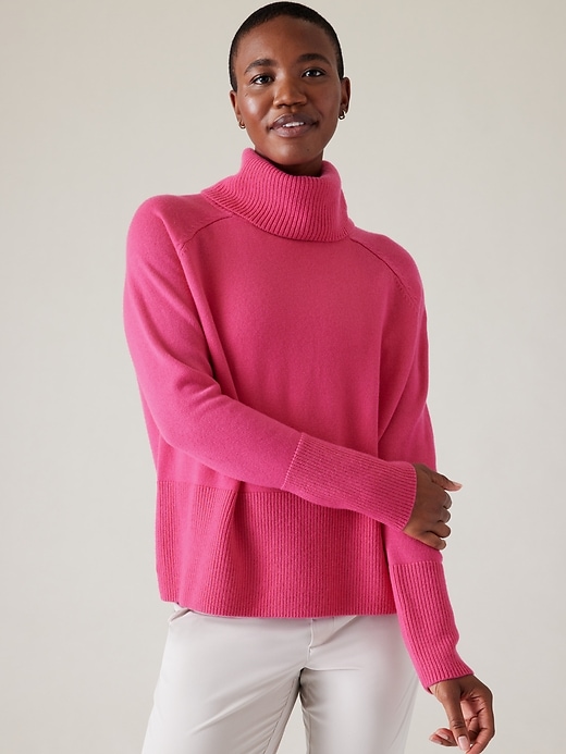 1 of 8 showing, with the color Tulip Pink of product Alpine Turtleneck Sweater