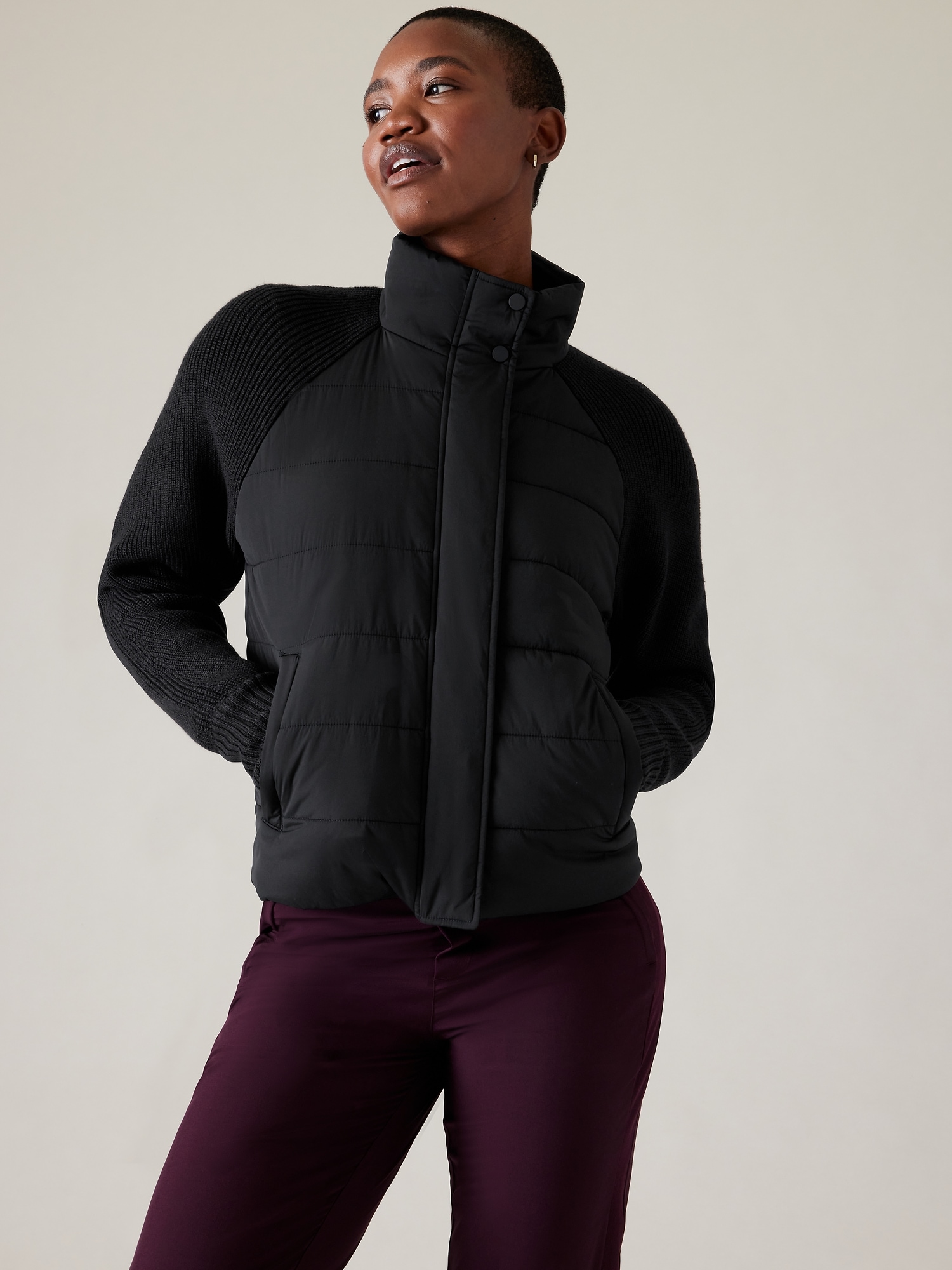 Shop Athleta Incline Hybrid Jacket In Black