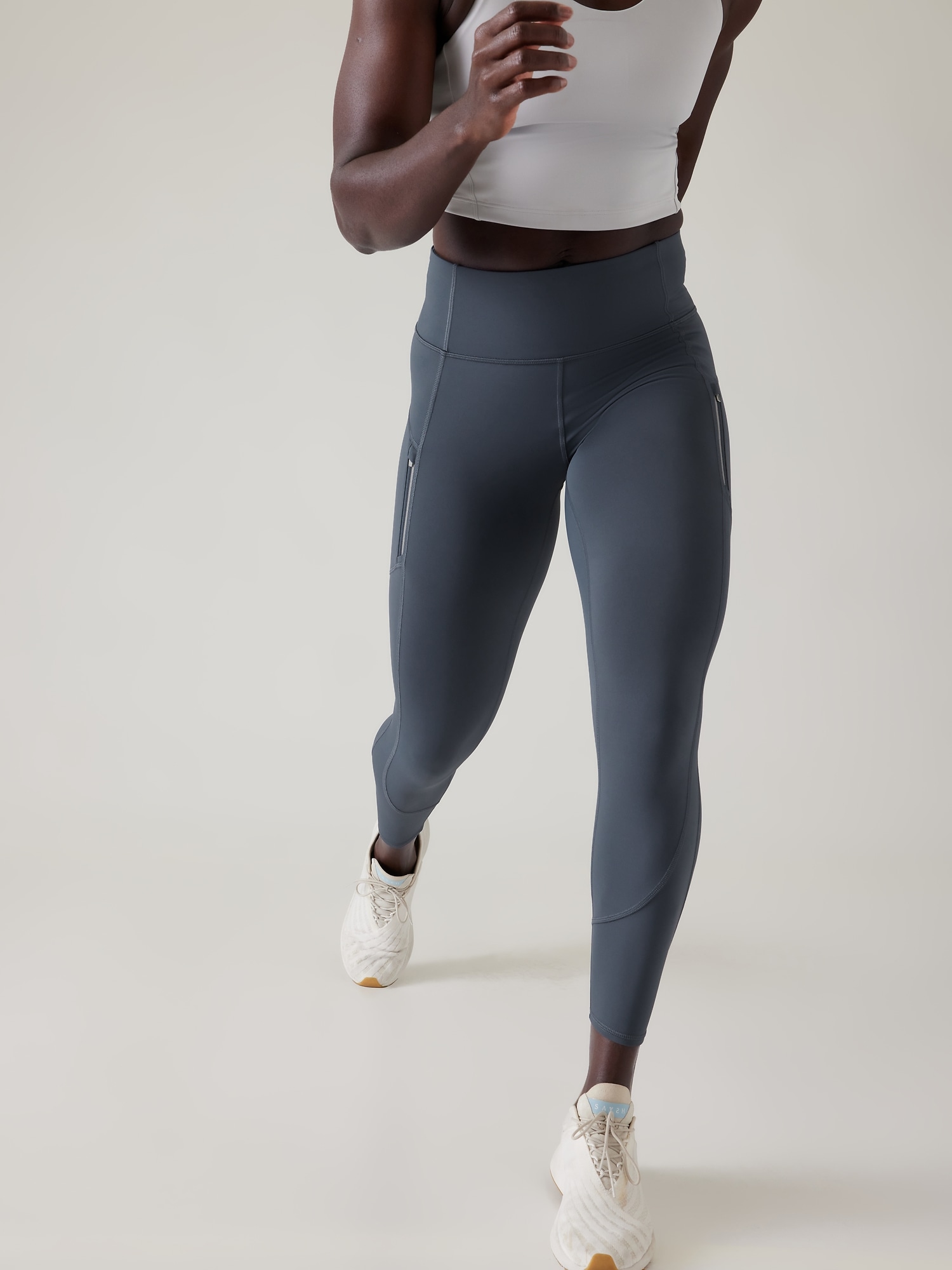 Athleta, Pants & Jumpsuits, Athleta Womens Medium Tall Black Rainier  Style Leggings