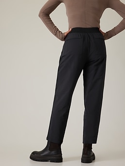 Linen trousers Athleta Black size 4 US in Linen - 27280349