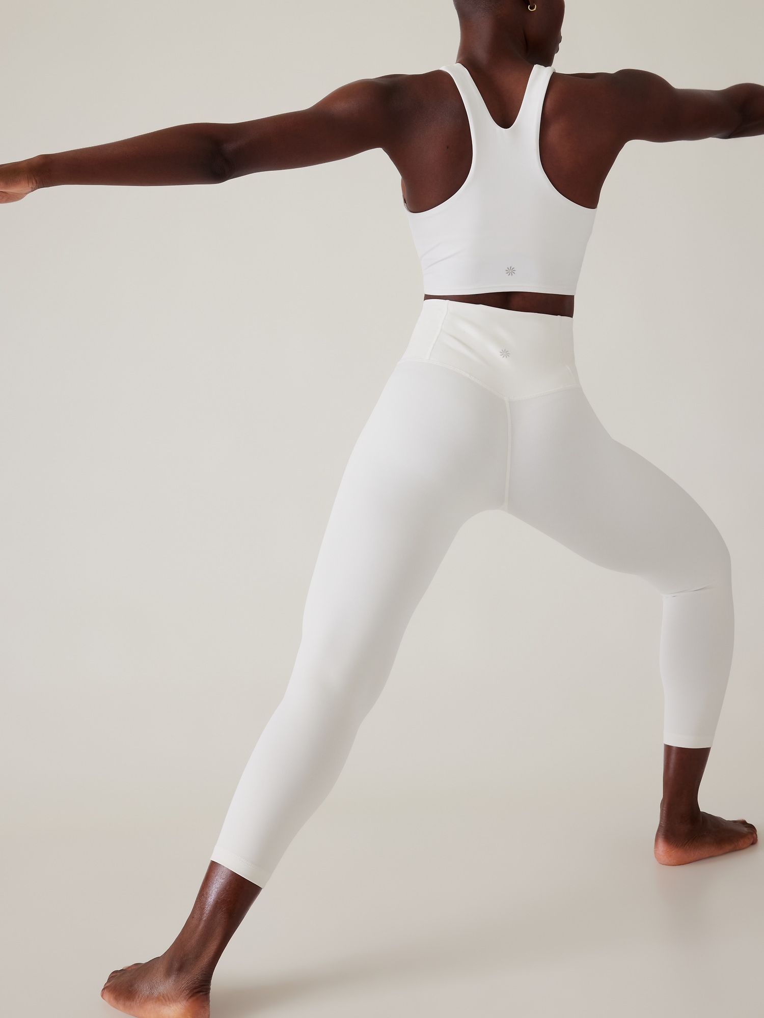 Athleta Elation Asym 7/8 Tight Black Tan and White Leggings Size