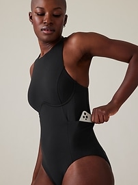 Buy Athleta Maldives Sport Zip Tankini Swim Top from the Gap