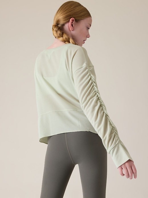 Image number 3 showing, Athleta Girl Wander Waffle Ruched Top