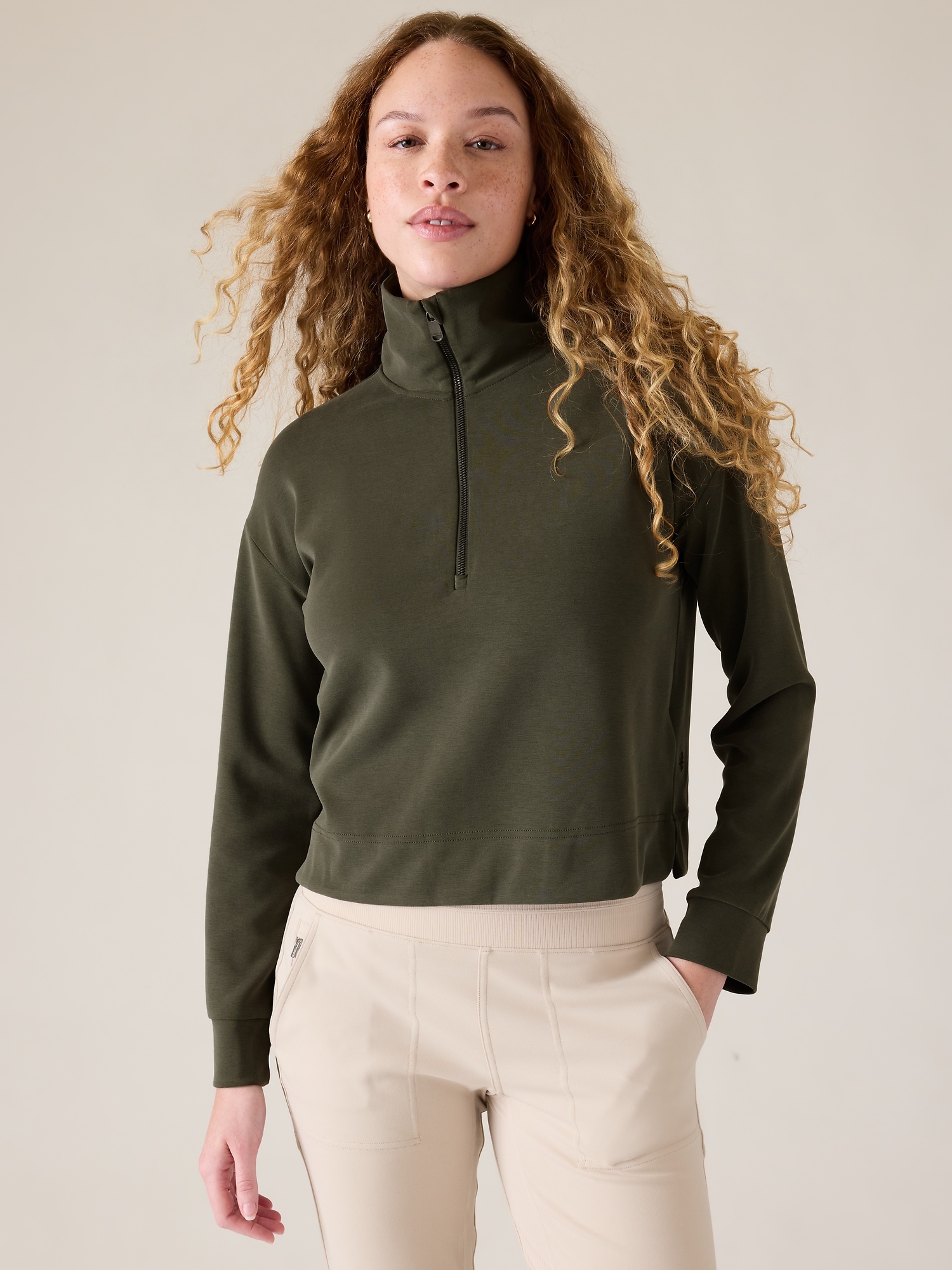  THE GYM PEOPLE Womens Half Zip Pullover Sweatshirt Fleece  Stand Collar Crop Sweatshirt